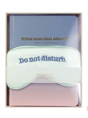 Dream Journal Set with 'Do Not Disturb' Eye Mask - Lavender & Pale Mint